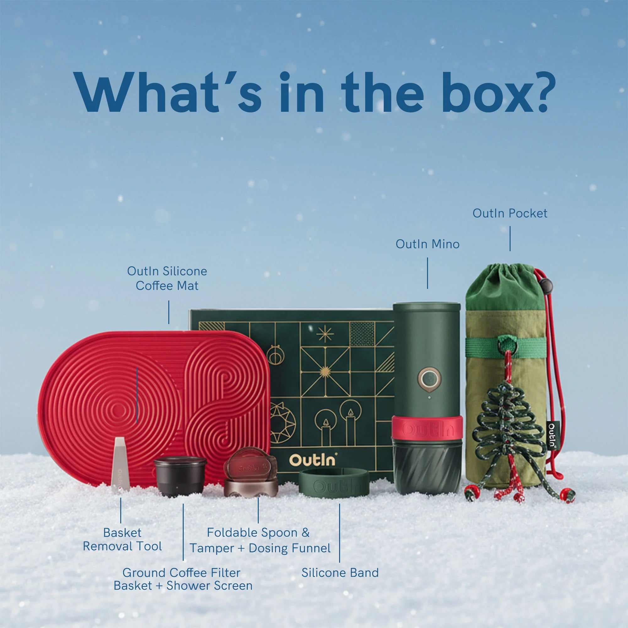 【聖誕限定】OUTIN Mino 無線便攜 Espresso 咖啡機